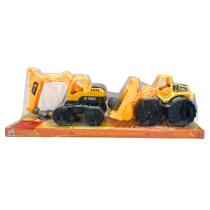 Tractor con pala excavadora x2 en burbuja 18x11x9 cm