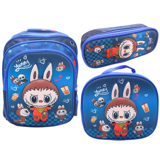 Mochila divertidamente con lunchera y cartuchera