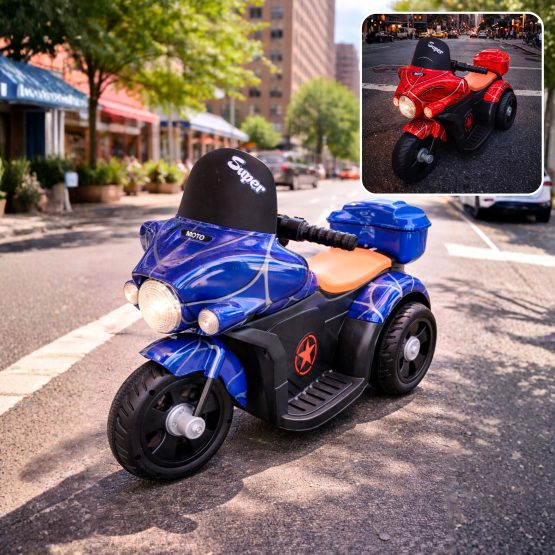 Moto a bateria viajera con baul 90x40x60 cm