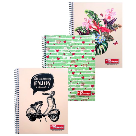 Cuaderno papiros flex con espiral 48 hojas
