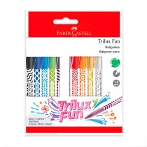 Blister boligrafo faber trilux fun x 10