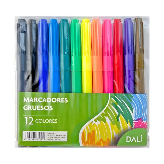 Marcadores finos x 12 colores