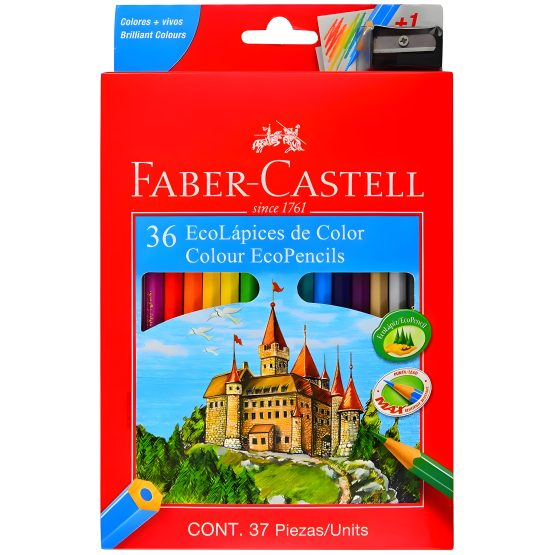 Lapices color faber largos x 36