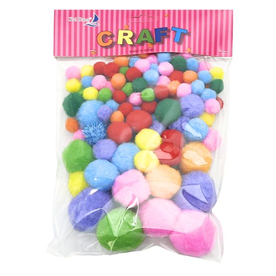 Pompones para manualidades en bolsa x90