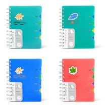 Libreta a6 con espiral y separadores 105 hojas