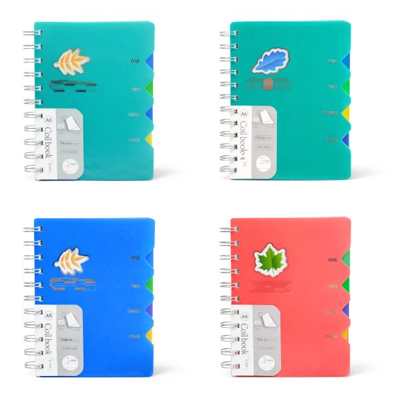 Libreta a6 con espiral y separadores 105 hojas