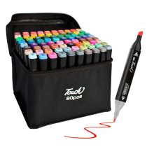 Marcadores doble punta x80 en estuche