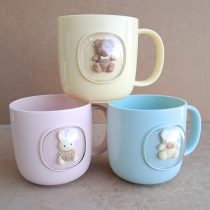 Taza de plastico osito color pastel 8.5×8.5 cm
