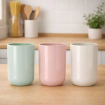 Vaso de plastico liso color pastel 7×10.5 cm