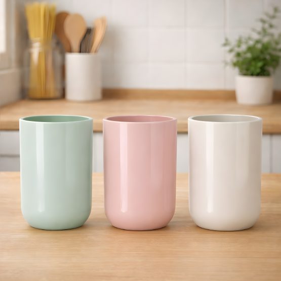 Vaso de plastico liso color pastel 7×10.5 cm