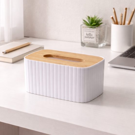 Servilletero/pañuelero plastico y bambu