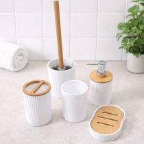 Set de baño 5 piezas blanco en caja