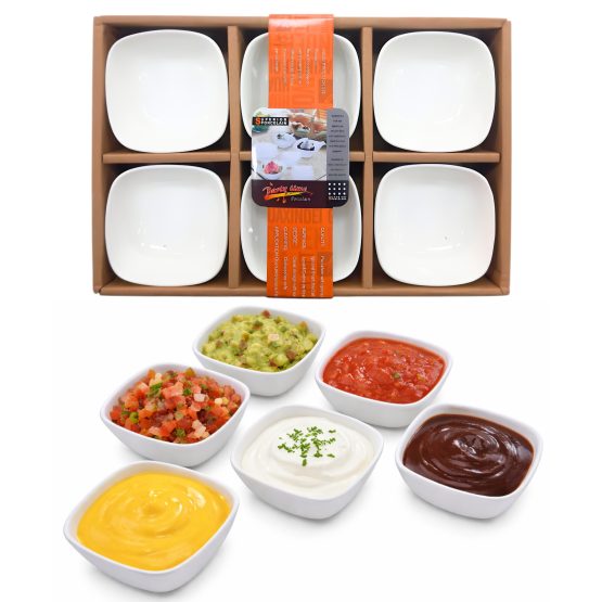 Compotera ceramica cuadrada x6 25x17x3.5 cm