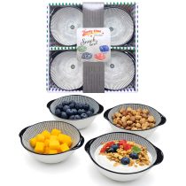 Compotera ceramica diseños x4 21x21x4.5 cm