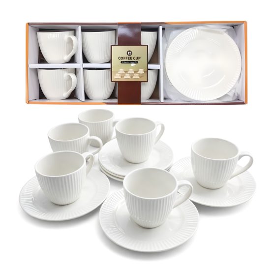 Juego de 6 tazas con platillos caja visible