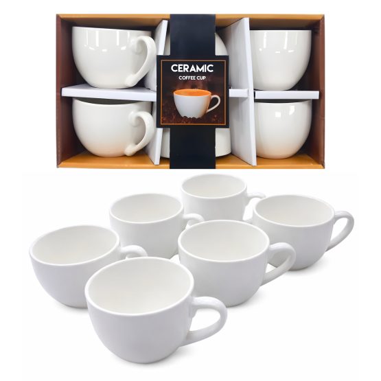 Juego de 6 tazas ceramica blancas