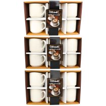 Juego 6 tazas ceramicas blancas 6.5×8.5 cm