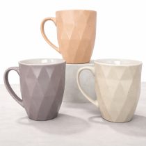 Taza ceramica diamante color pastel 8.6×10 cm