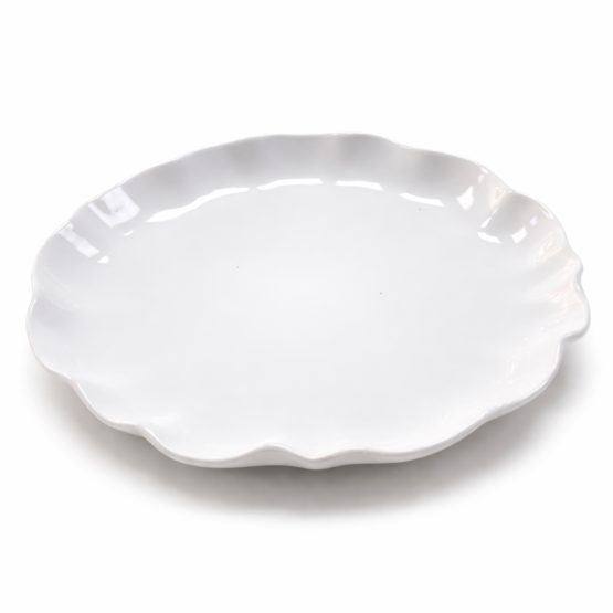 Plato llano blanco bordes ondulados 26.5cm