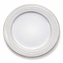 Plato llano ceramica blanco 26.5cm estilo anillos