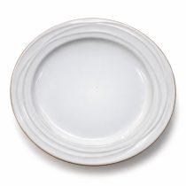 Plato llano ceramica blanco 20cm estilo anillos