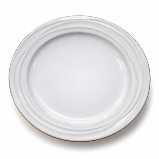 Plato llano ceramica blanco 20cm estilo anillos