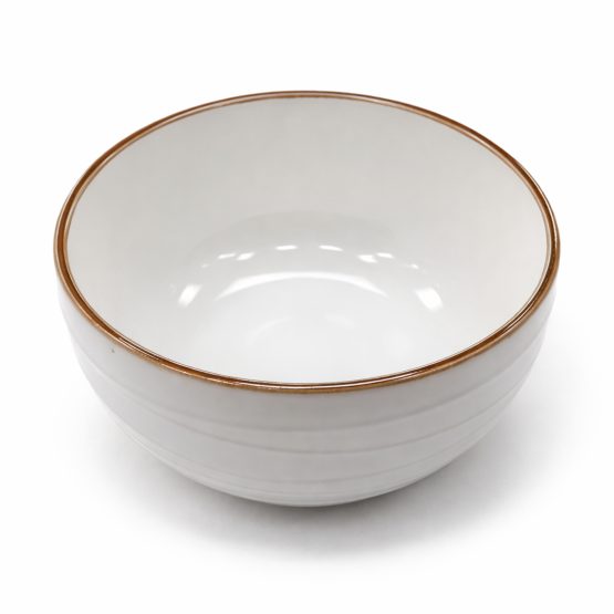 Bowl ceramica blanco estilo anillos 14.5×7 cm