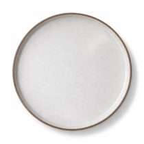 Plato llano ceramica blanco borde beige 26.5cm