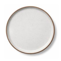 Plato llano ceramica blanco borde beige 20cm