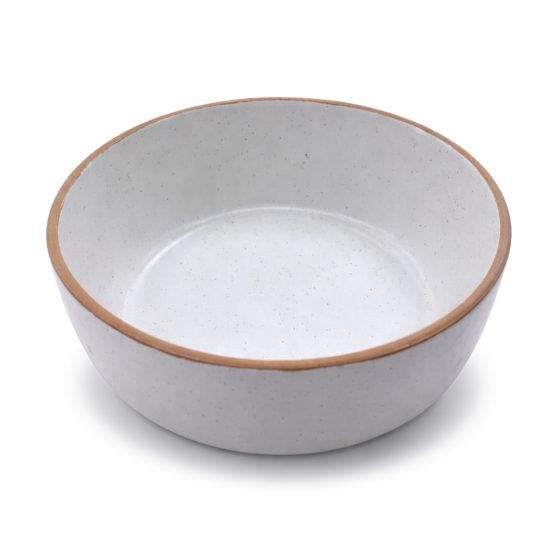 Bowl ceramica blanco borde beige 15cm