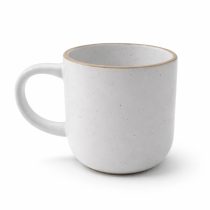 Taza ceramica blanca borde beige 350ml