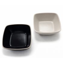 Bowl ceramica cuadrado 15cm blanco/negro