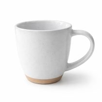 Taza ceramica blanca y beige 400ml