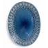 Fuente oval borde decorativo azul 31x23.5 cm