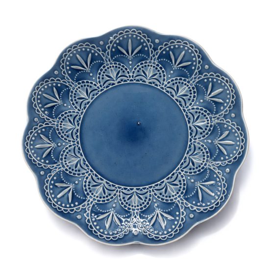 Plato llano ceramica borde decorativo ondas 20cm