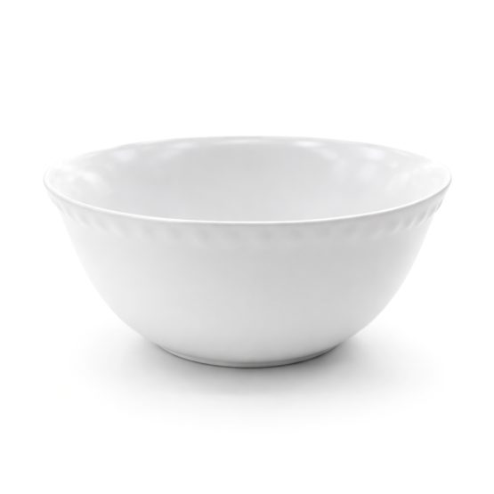 Bowl ceramica blanco borde texturado 14.5×6.5 cm