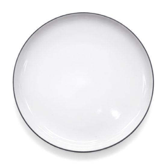 Plato llano ceramica blanco con gris 26.5 cm