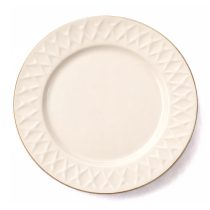 Plato llano borde textura detalle dorado 26.5cm