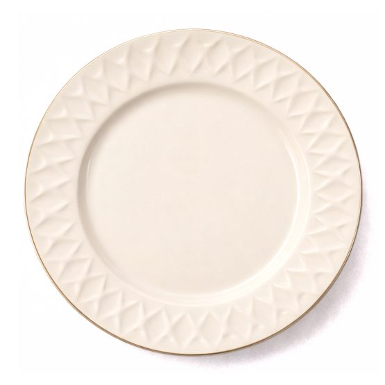 Plato llano borde textura detalle dorado 26.5cm