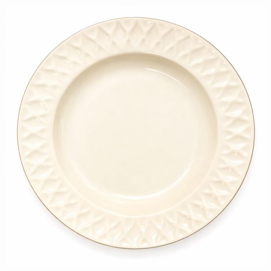 Plato hondo borde textura detalle dorado 20.2cm