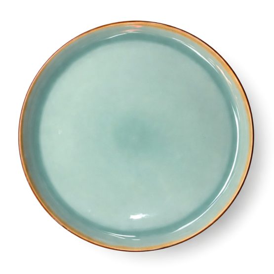 Plato llano ceramica verde agua 26.5cm