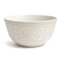 Bowl ceramica blanco diseño puntilla 15×8 cm