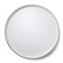 Plato llano ceramica gris arena con blanco 26.5cm