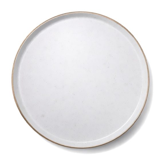 Plato llano ceramica gris arena con blanco 26.5cm