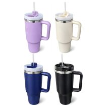 Vaso termico con sorbito y asa liso 1200ml