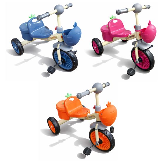 Triciclo diseño zanahoria varios colores