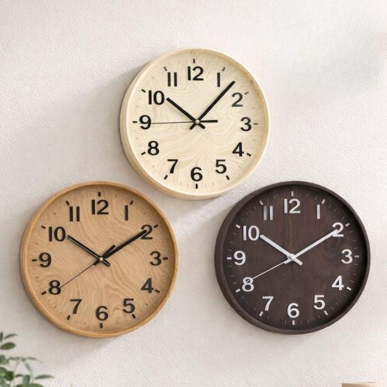 Reloj de pared 30cm estilo madera 3 colores