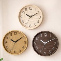 Reloj de pared 20.5cm estilo madera 3 colores