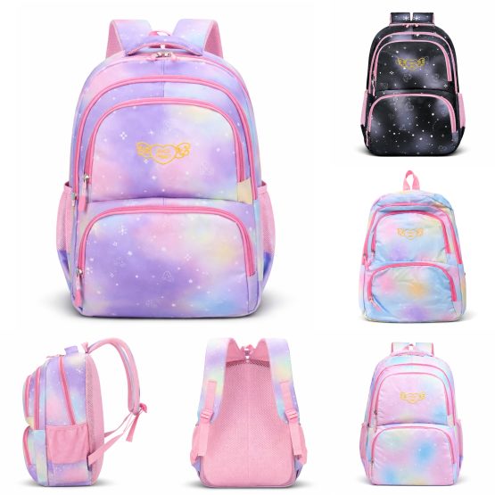 Mochila juvenil pastel 4 bolsillos 48.5x32x14 cm