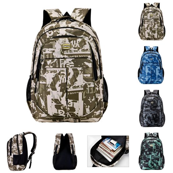 Mochila estilo camuflaje 47.5x32x13 cm